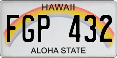 HI license plate FGP432