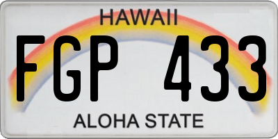 HI license plate FGP433