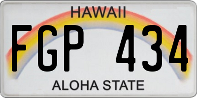 HI license plate FGP434