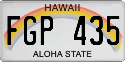 HI license plate FGP435