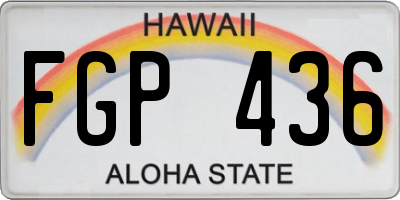 HI license plate FGP436