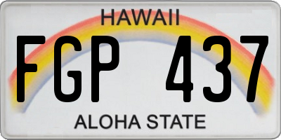 HI license plate FGP437