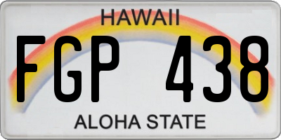 HI license plate FGP438