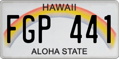 HI license plate FGP441