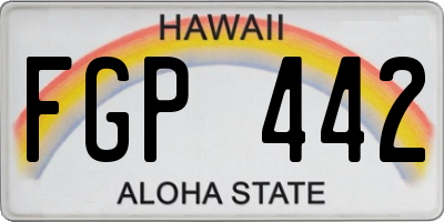 HI license plate FGP442