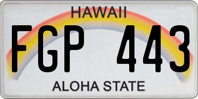 HI license plate FGP443