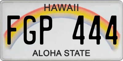 HI license plate FGP444