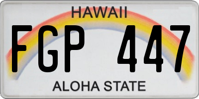 HI license plate FGP447