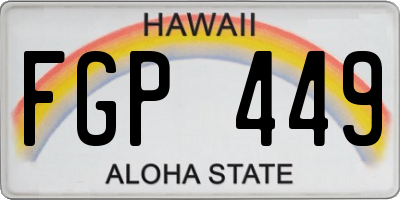 HI license plate FGP449