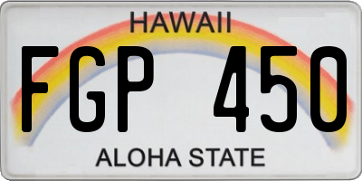 HI license plate FGP450