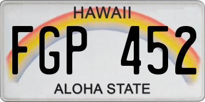 HI license plate FGP452