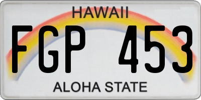 HI license plate FGP453