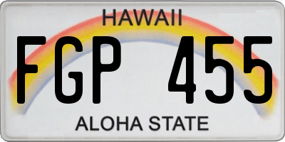 HI license plate FGP455