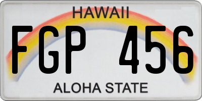 HI license plate FGP456