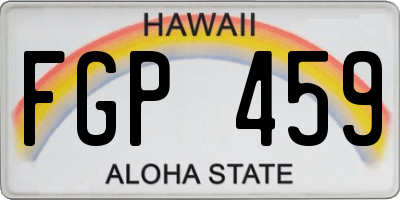 HI license plate FGP459