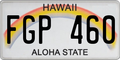 HI license plate FGP460