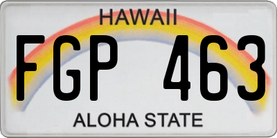 HI license plate FGP463