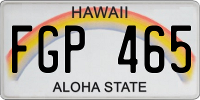 HI license plate FGP465