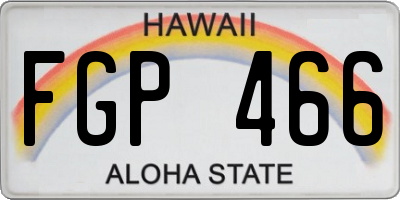 HI license plate FGP466