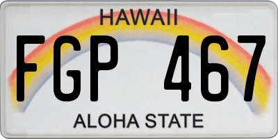 HI license plate FGP467