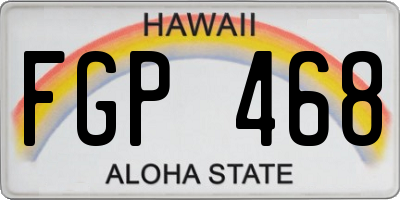 HI license plate FGP468