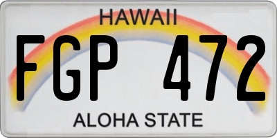 HI license plate FGP472