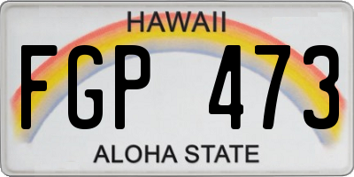 HI license plate FGP473