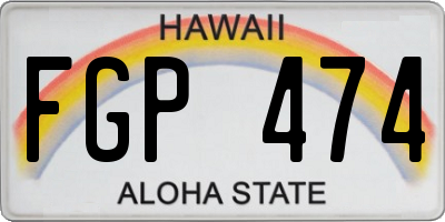 HI license plate FGP474