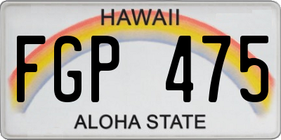 HI license plate FGP475