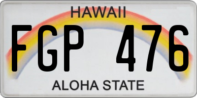 HI license plate FGP476