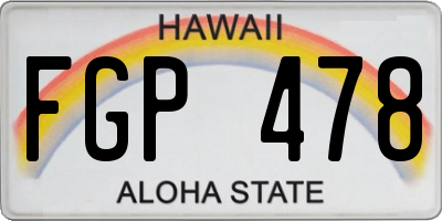 HI license plate FGP478