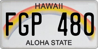HI license plate FGP480