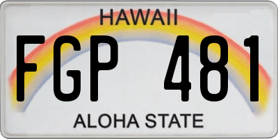 HI license plate FGP481