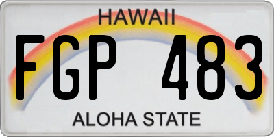 HI license plate FGP483