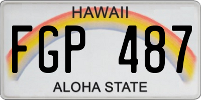 HI license plate FGP487