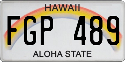 HI license plate FGP489