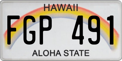 HI license plate FGP491