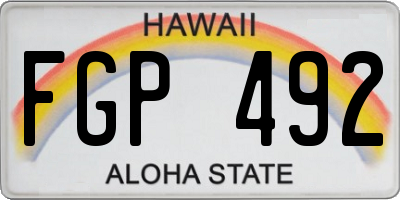 HI license plate FGP492