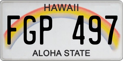HI license plate FGP497