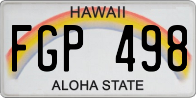 HI license plate FGP498