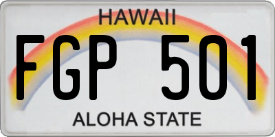 HI license plate FGP501