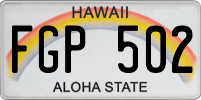 HI license plate FGP502