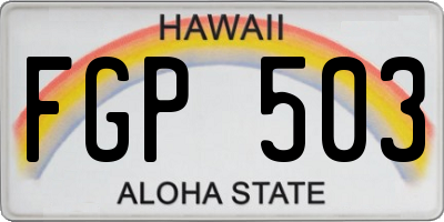 HI license plate FGP503