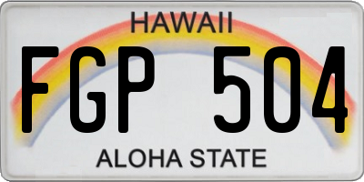 HI license plate FGP504