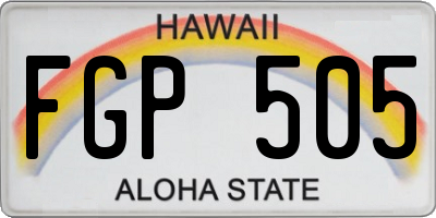 HI license plate FGP505