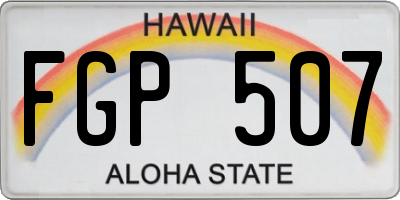 HI license plate FGP507