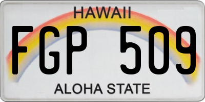 HI license plate FGP509