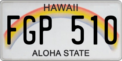 HI license plate FGP510