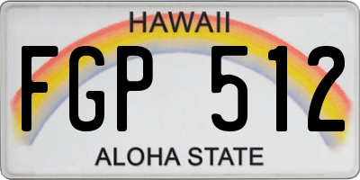 HI license plate FGP512