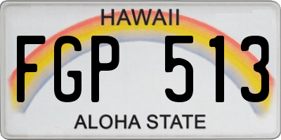 HI license plate FGP513